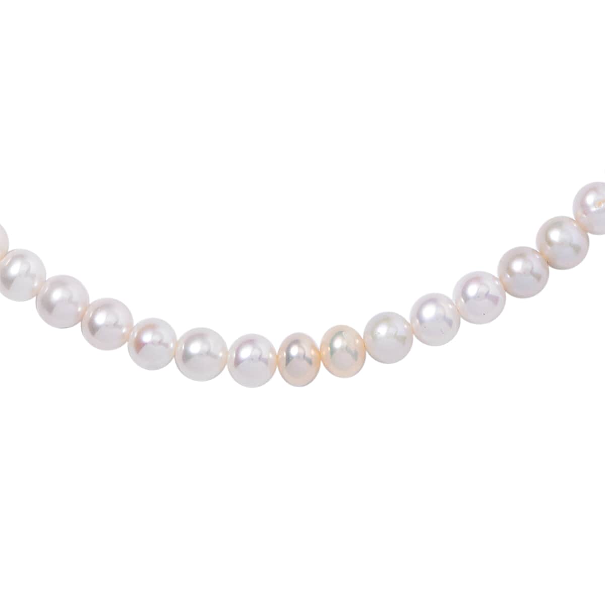 Premium Freshwater Pearl 8-9mm Necklace 36 Inches in Rhodium Over Sterling Silver image number 2