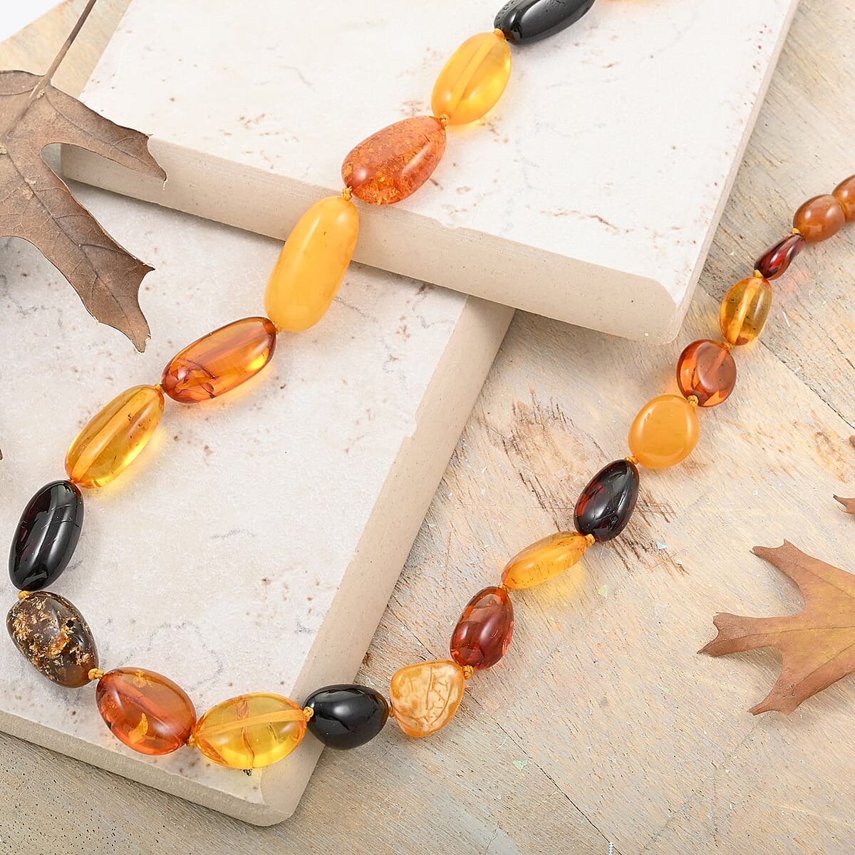 Baltic Amber Beaded Necklace 20 Inches image number 1