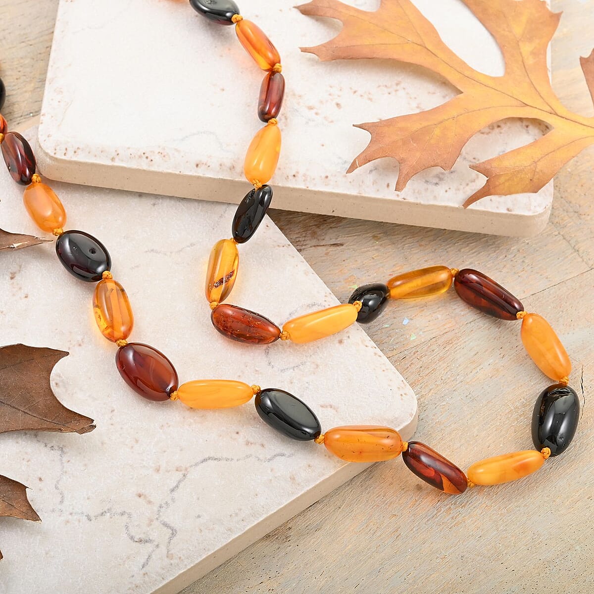 Baltic Amber Beaded Necklace 20 Inches image number 1