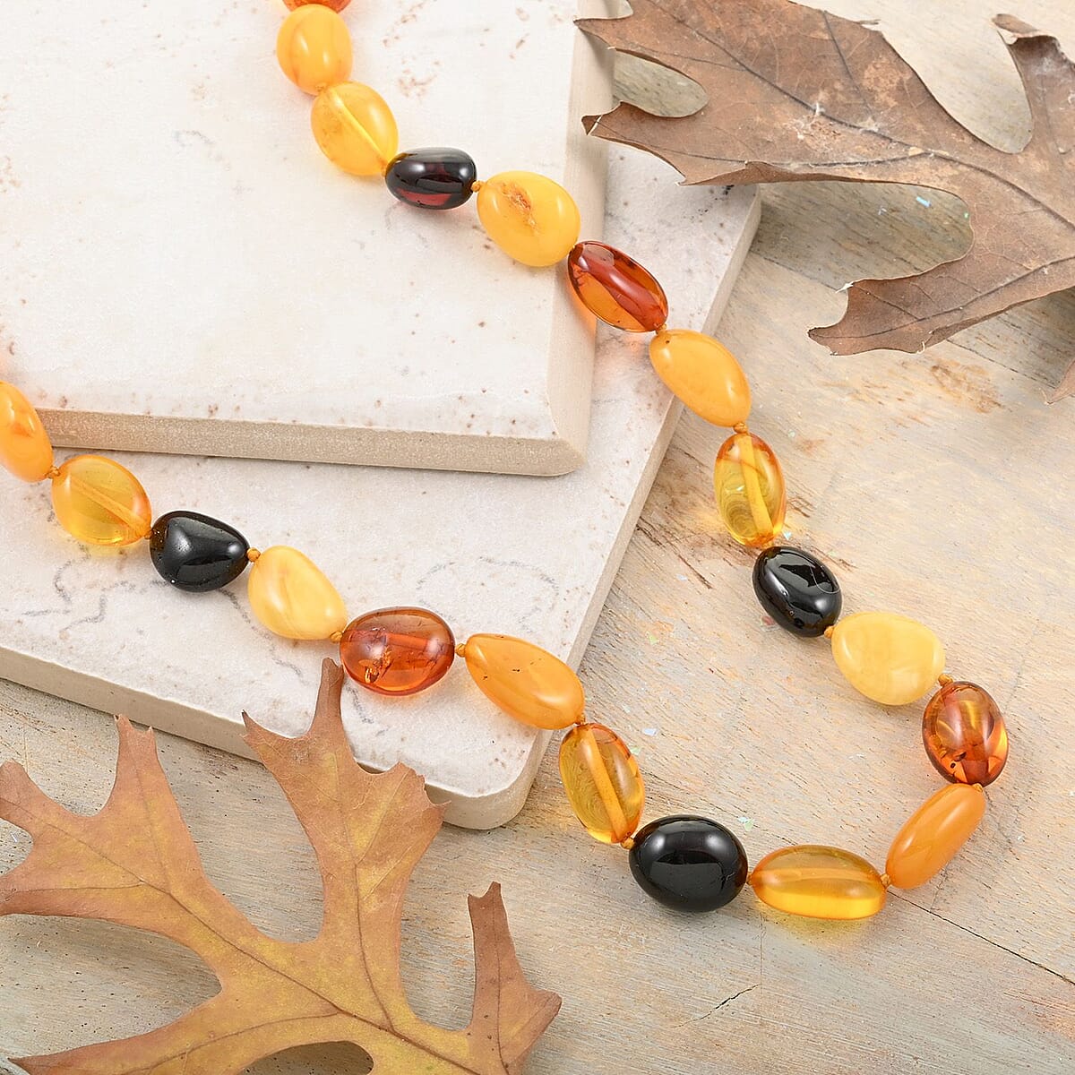 Baltic Amber Beaded Necklace 22 Inches image number 1