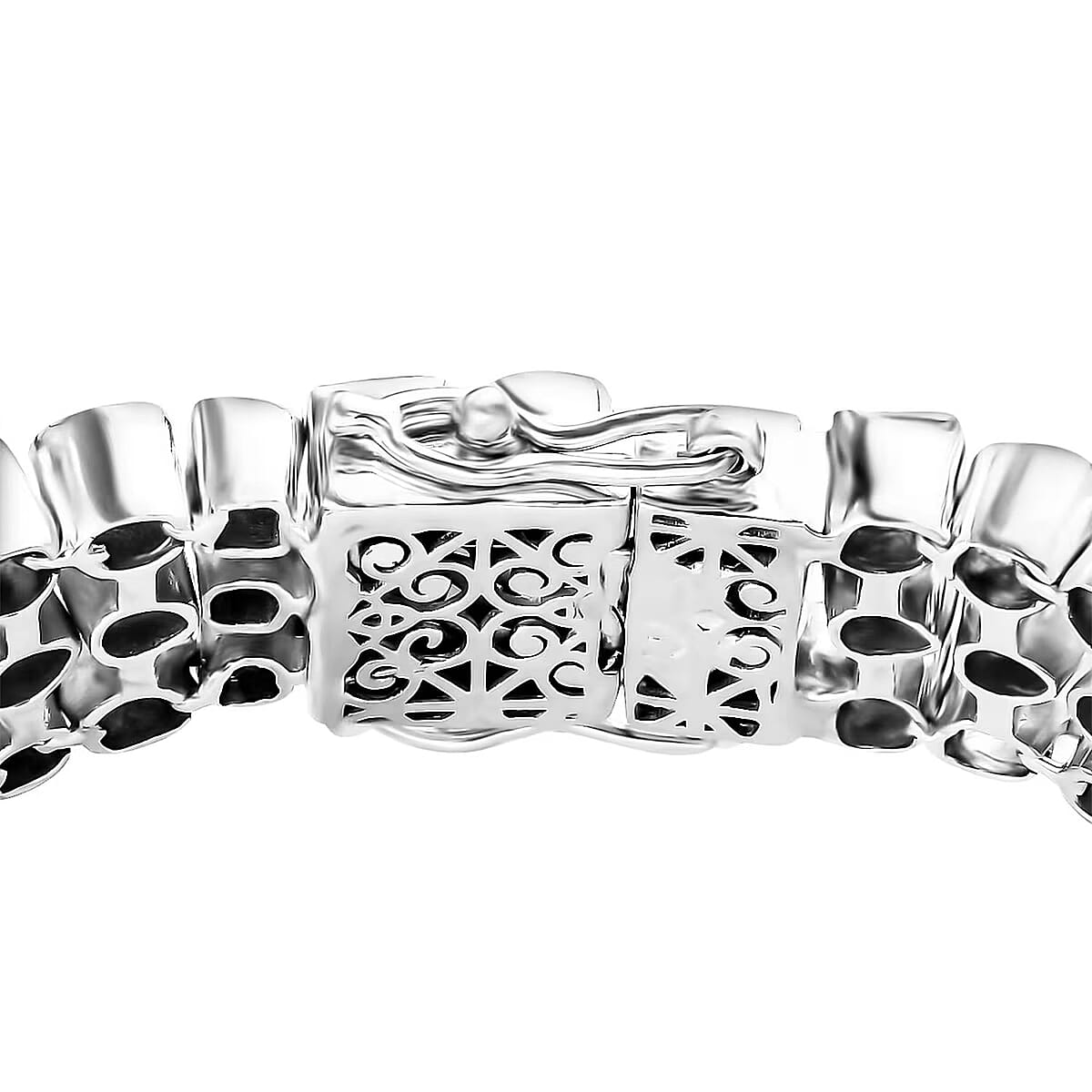 Polki Diamond 7.00 ctw 3 Row Bracelet in Platinum Over Sterling Silver (7.25 In) image number 7