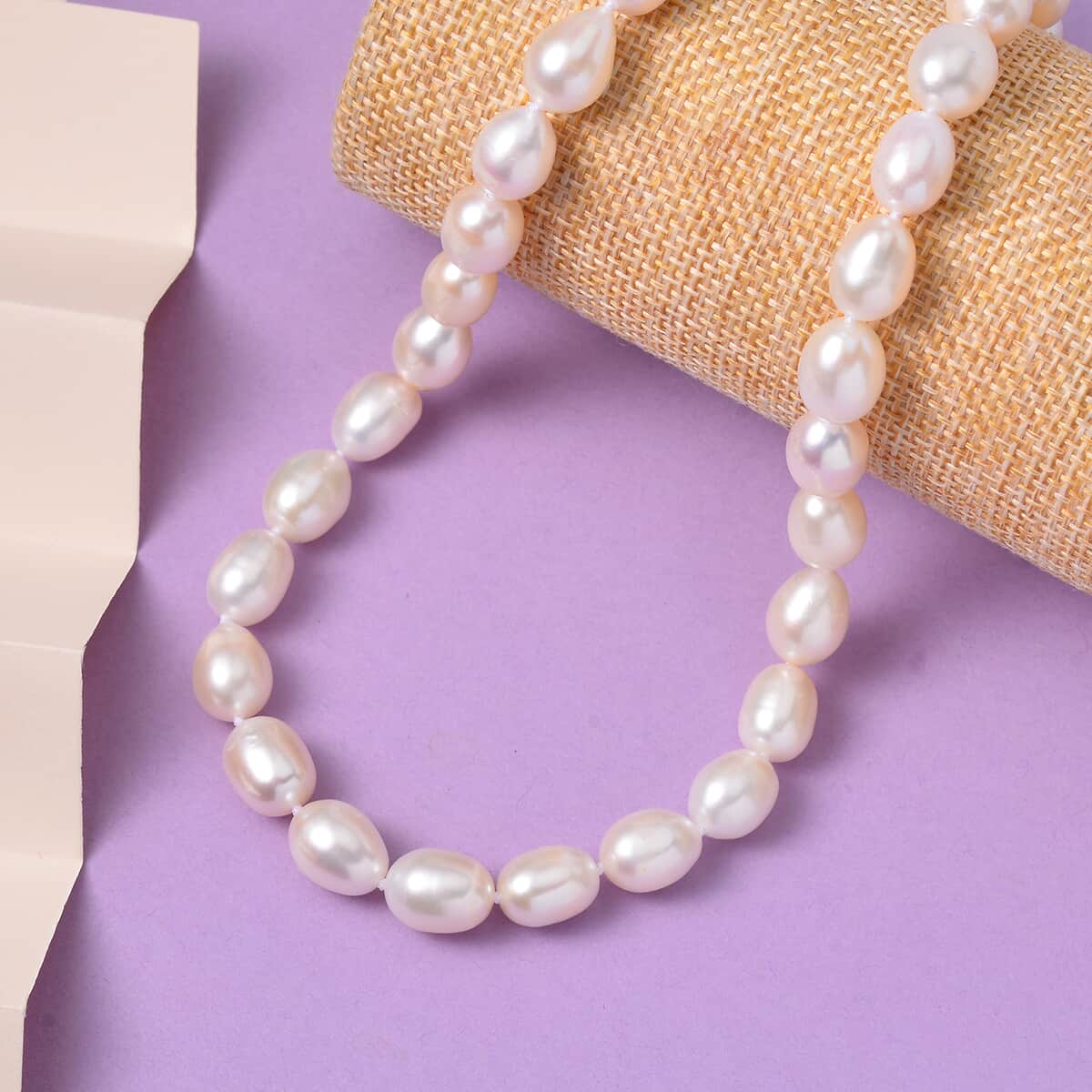 Freshwater Pearl Necklace 18-21 Inches in Rhodium Over Sterling Silver image number 1