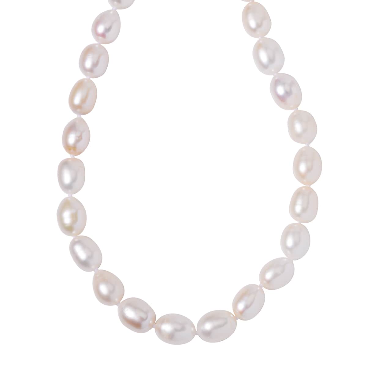 Freshwater Pearl Necklace 18-21 Inches in Rhodium Over Sterling Silver image number 2
