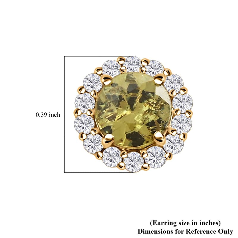 Luxoro 14K Yellow Gold AAA Ambanja Demantoid Garnet and I2 Diamond Earrings 2.10 ctw