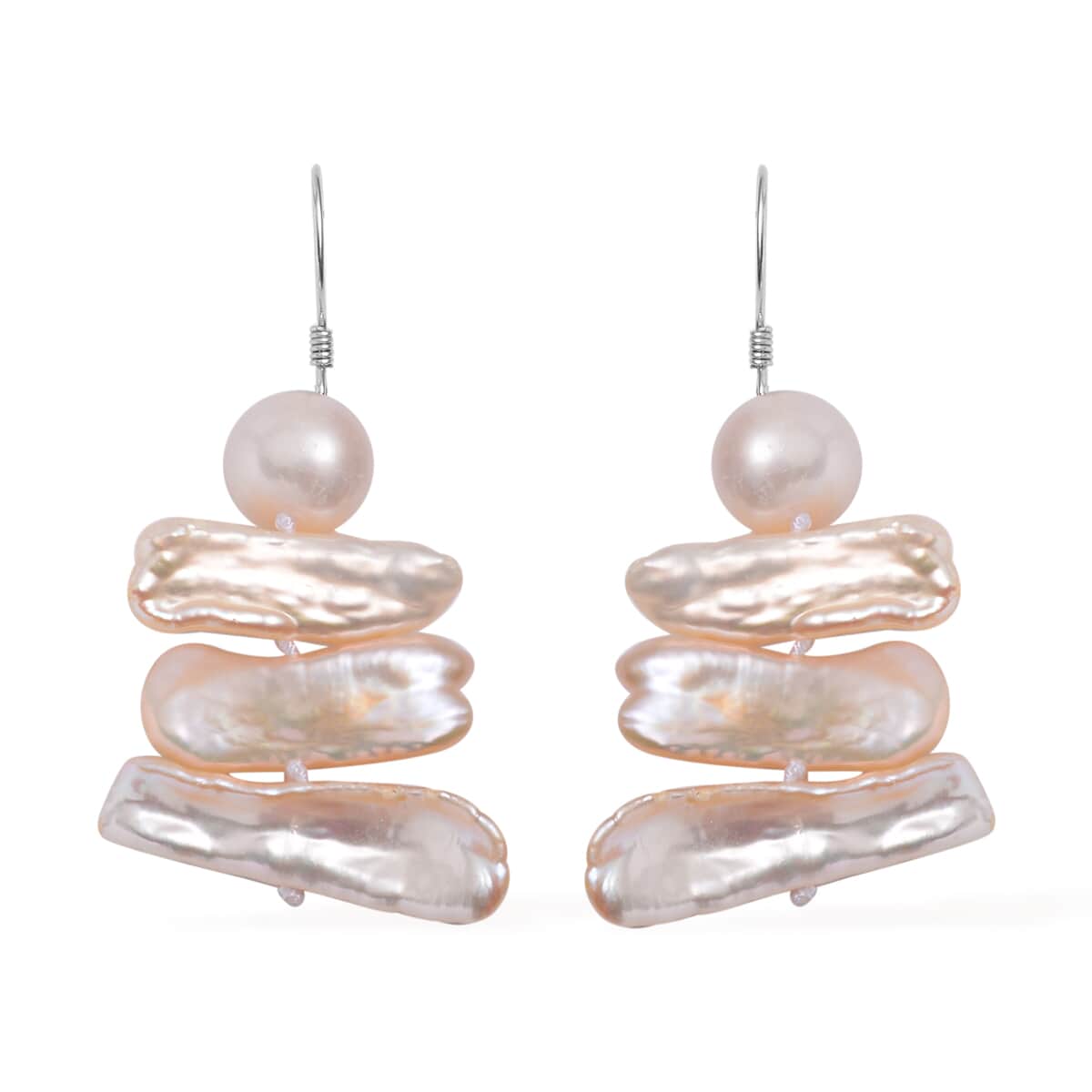 Freshwater Pearl Earrings in Rhodium Over Sterling Silver image number 0