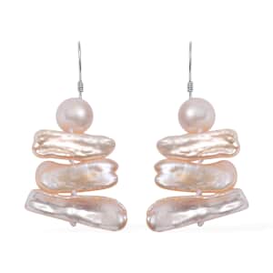 Freshwater Pearl Earrings in Rhodium Over Sterling Silver