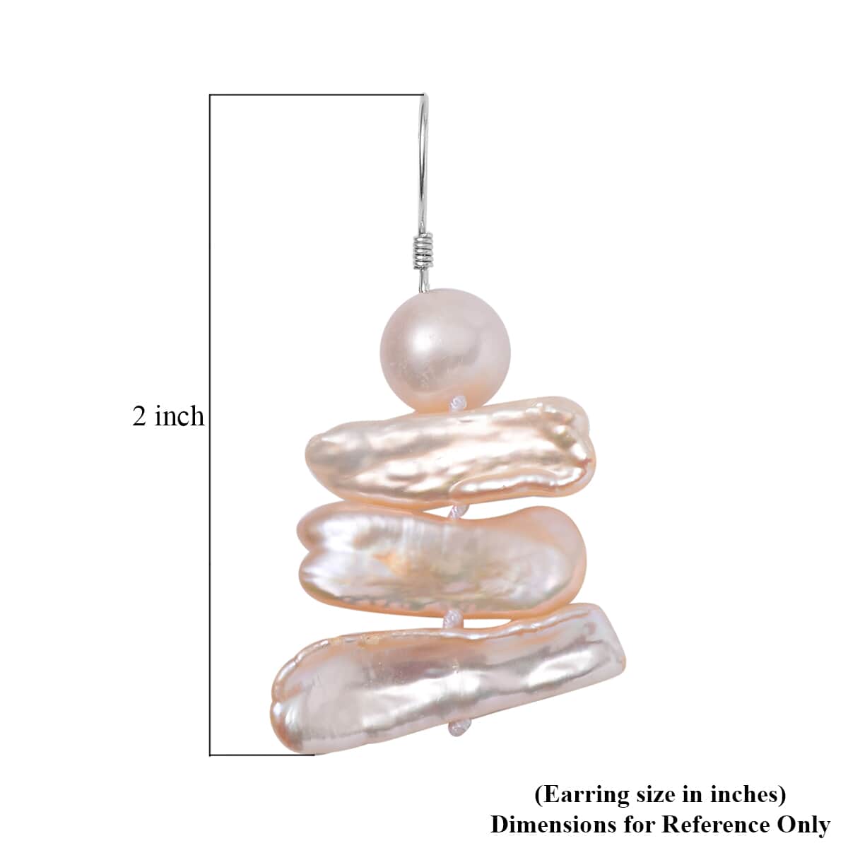 Freshwater Pearl Earrings in Rhodium Over Sterling Silver image number 4