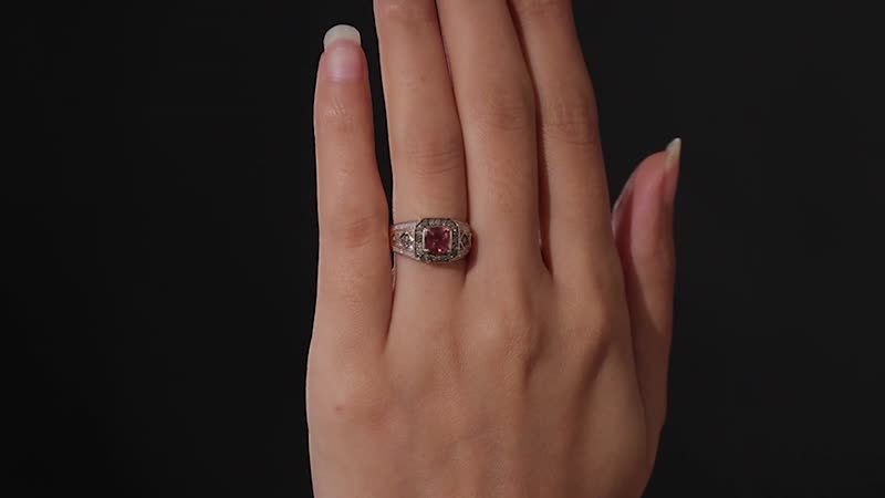 Blush Apatite, Natural Champagne and White Diamond Ring in Vermeil Rose Gold Over Sterling Silver (Size 10.0) 1.50 ctw