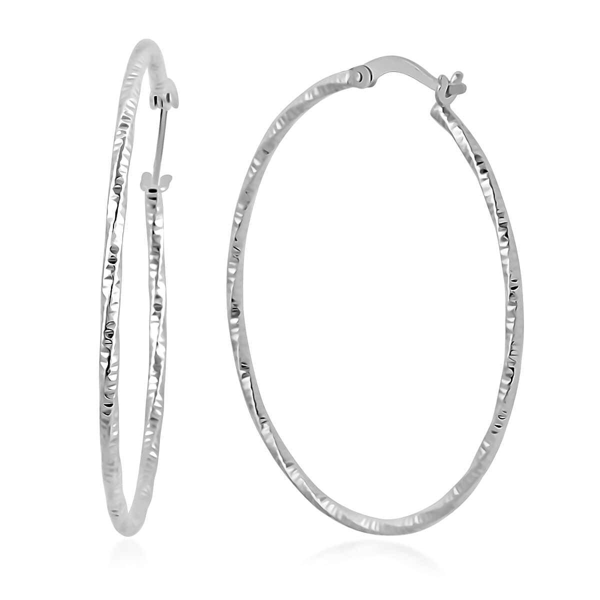 Sterling Silver Hoop Earrings 2.40 Grams image number 0