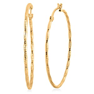 14K Yellow Gold Over Sterling Silver Hoop Earrings 2.40 Grams