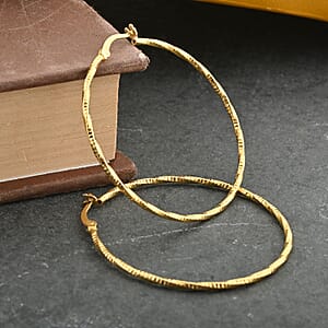 14K Yellow Gold Over Sterling Silver Hoop Earrings 2.40 Grams