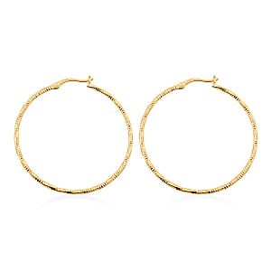 14K Yellow Gold Over Sterling Silver Hoop Earrings 2.40 Grams
