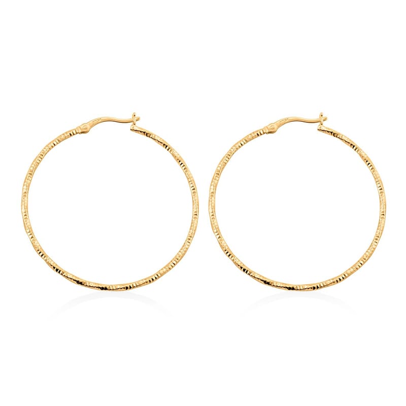 14K Yellow Gold Over Sterling Silver Hoop Earrings 2.40 Grams