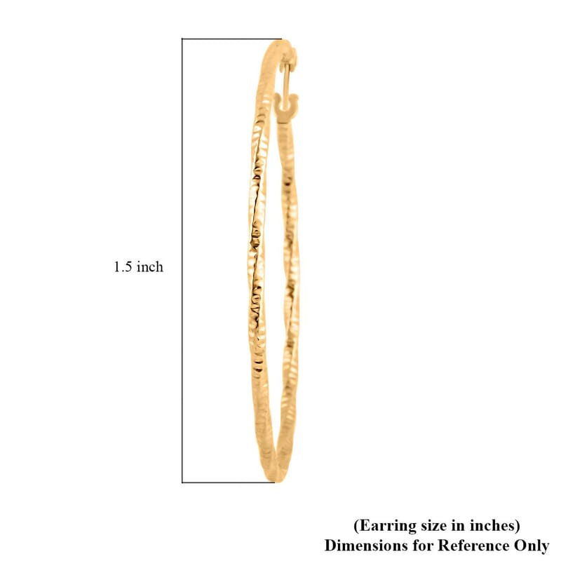 14K Yellow Gold Over Sterling Silver Hoop Earrings 2.40 Grams