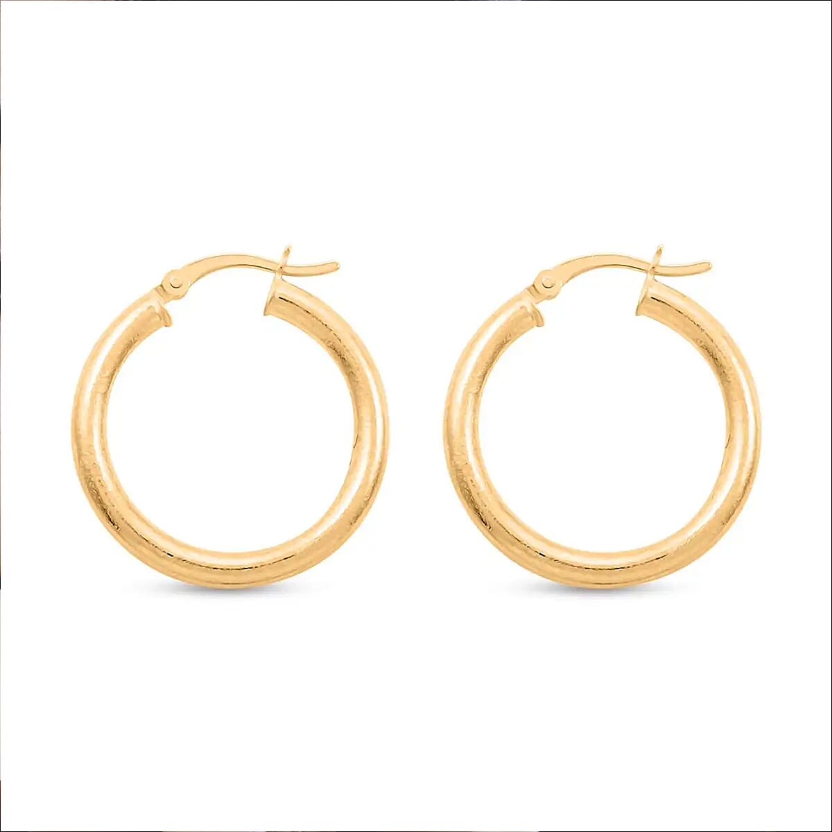 Hoop Earrings in 14K Yellow Gold Over Sterling Silver 2.80 Grams image number 5