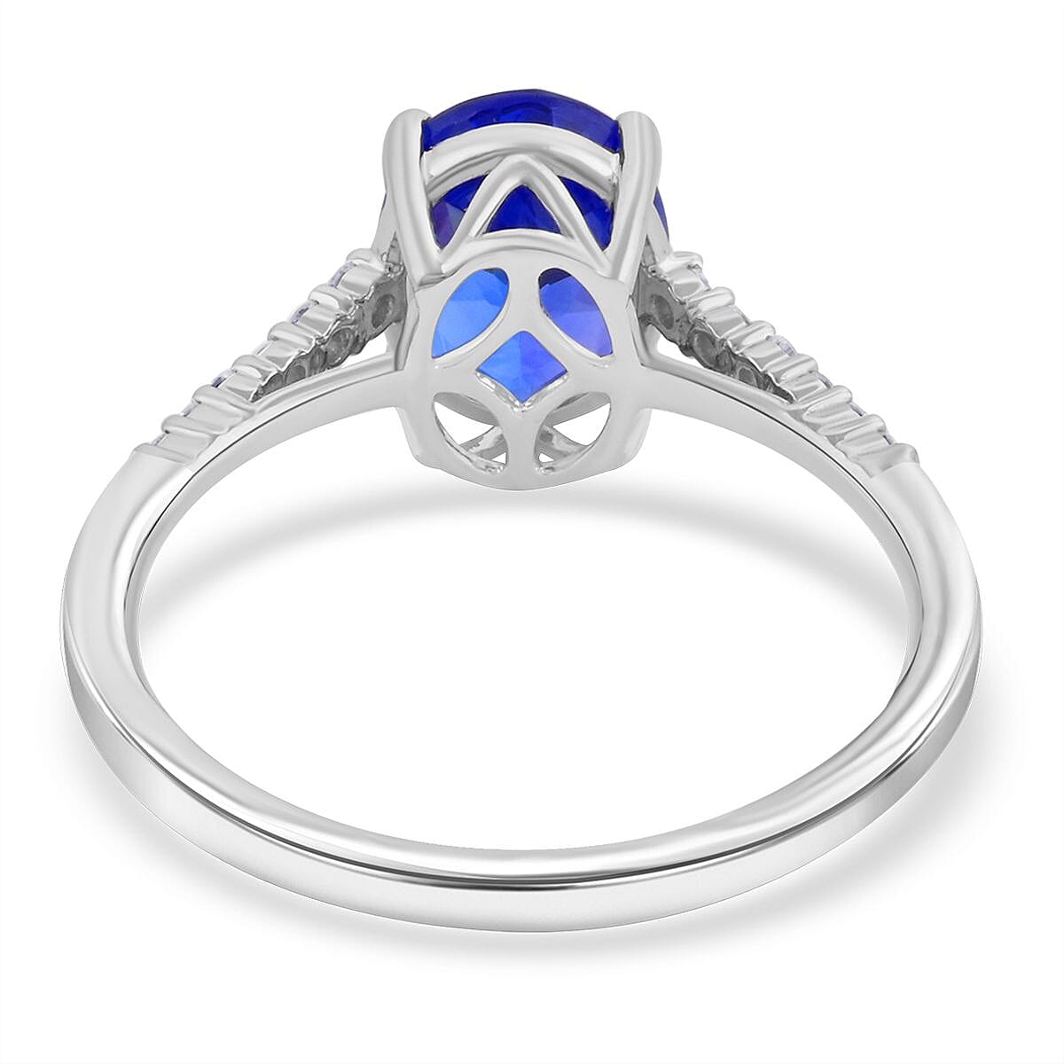 Certified & Appraised Rhapsody 950 Platinum AAAA Tanzanite and E-F VS Diamond Ring (Size 6.0) 2.25 ctw image number 4