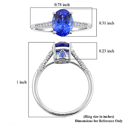 Certified & Appraised Rhapsody 950 Platinum AAAA Tanzanite and E-F VS Diamond Ring (Size 7.0) 2.25 ctw
