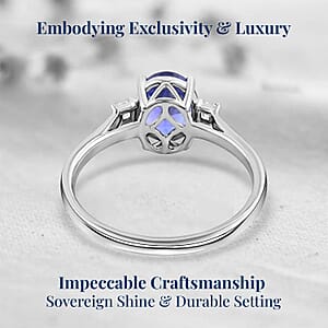 Certified & Appraised Rhapsody AAAA Tanzanite and E-F VS Diamond 2.85 ctw Ring in 950 Platinum (Size 7.0) 4.35 Grams