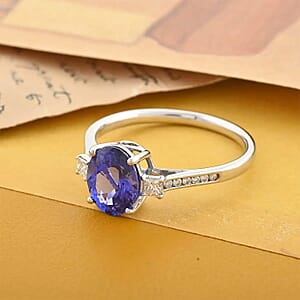 Certified & Appraised Rhapsody AAAA Tanzanite and E-F VS Diamond 2.85 ctw Ring in 950 Platinum (Size 8.0) 4.35 Grams