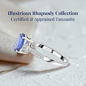 Certified & Appraised Rhapsody AAAA Tanzanite and E-F VS Diamond 2.85 ctw Ring in 950 Platinum (Size 8.0) 4.35 Grams