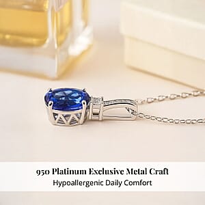 Certified & Appraised Rhapsody 950 Platinum AAAA Tanzanite and E-F VS Diamond Statement Pendant without Chain 2.75 ctw