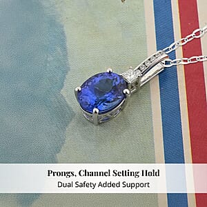 Certified & Appraised Rhapsody 950 Platinum AAAA Tanzanite and E-F VS Diamond Statement Pendant without Chain 2.75 ctw