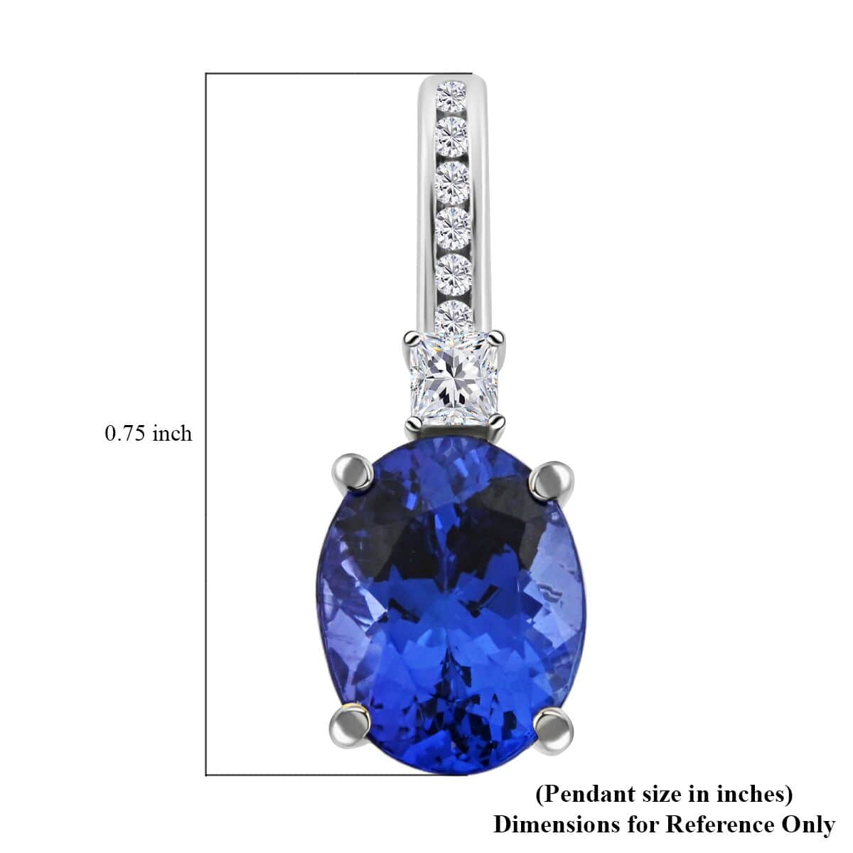 Certified & Appraised Rhapsody 950 Platinum AAAA Tanzanite and E-F VS Diamond Statement Pendant 2.75 ctw image number 4