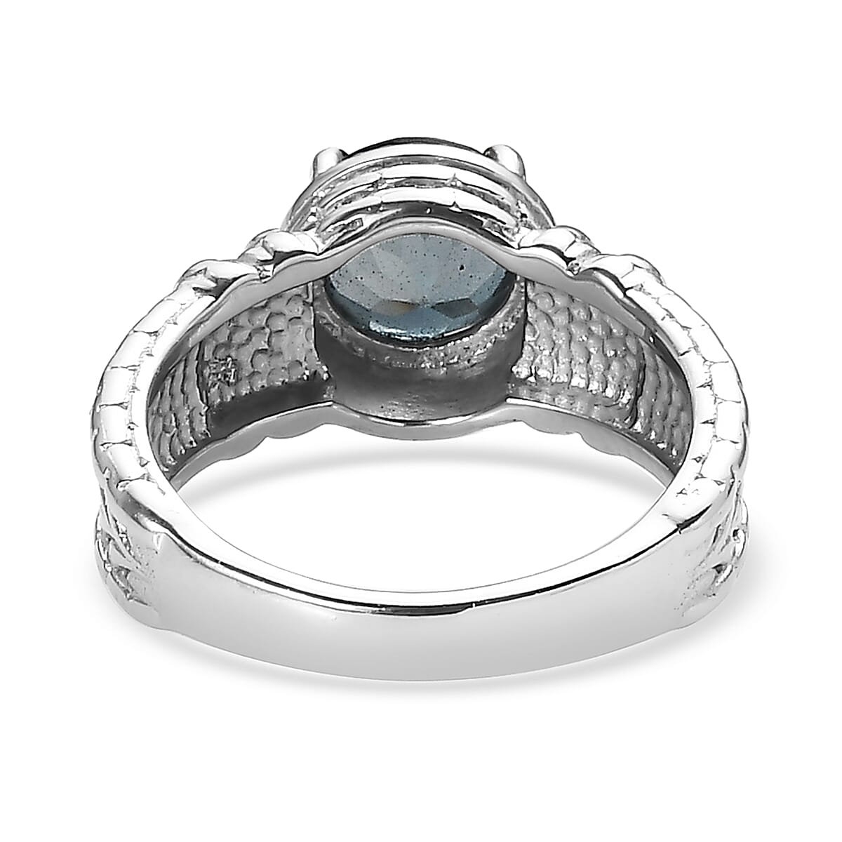 London Blue Topaz Solitaire Ring in Stainless Steel (Size 10.0) 2.35 ctw image number 4