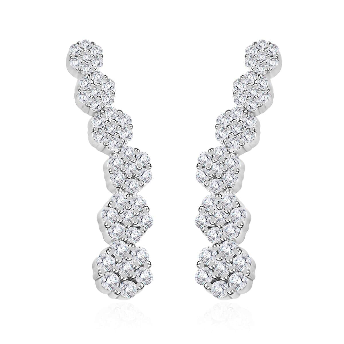 Diamond Earrings in Platinum Over Sterling Silver 0.50 ctw image number 0