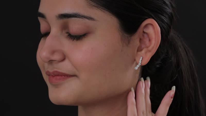 Diamond Earrings in Platinum Over Sterling Silver 0.50 ctw