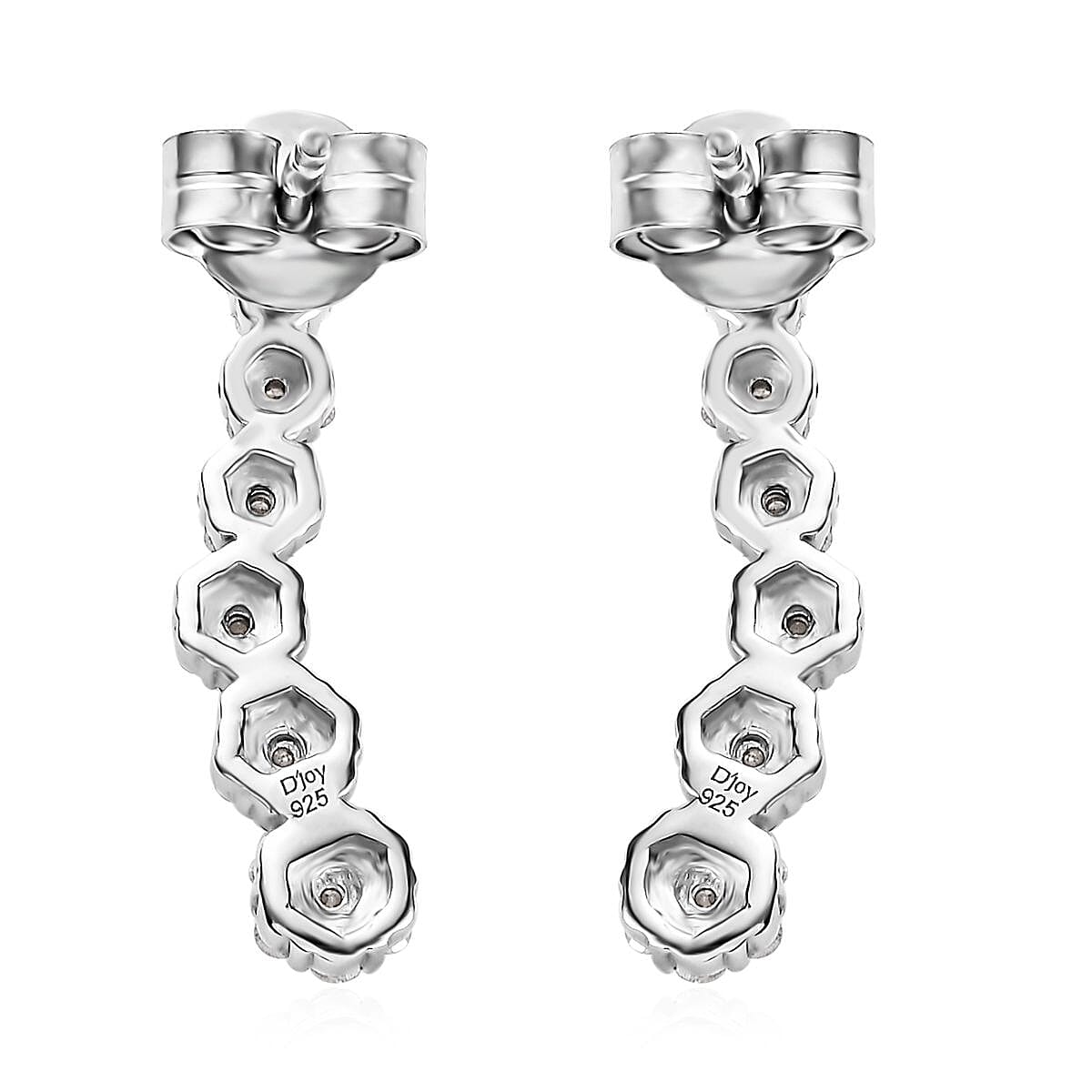 Diamond Earrings in Platinum Over Sterling Silver 0.50 ctw