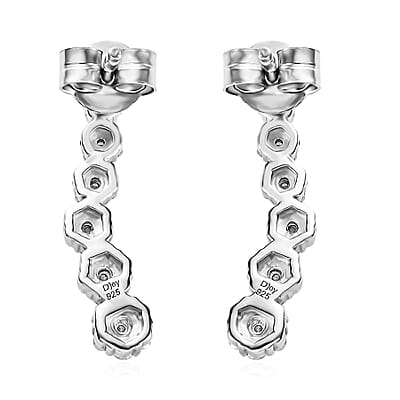 Diamond Earrings in Platinum Over Sterling Silver 0.50 ctw