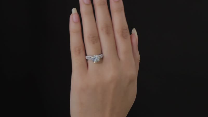 Moissanite Ring in Platinum Over Sterling Silver (Size 10.0) 2.40 ctw