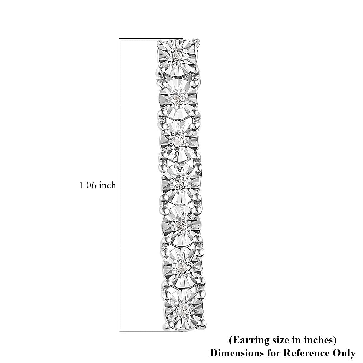 Diamond Earrings in Platinum Over Sterling Silver 0.07 ctw