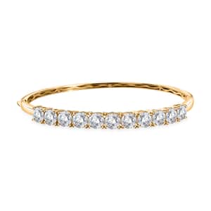 Moissanite Bangle Bracelet in Vermeil Yellow Gold Over Sterling Silver (6.50 in) 11.00 ctw