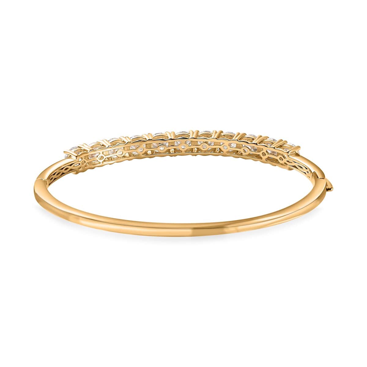 Moissanite Bangle Bracelet in Vermeil Yellow Gold Over Sterling Silver (6.50 in) 11.00 ctw image number 4