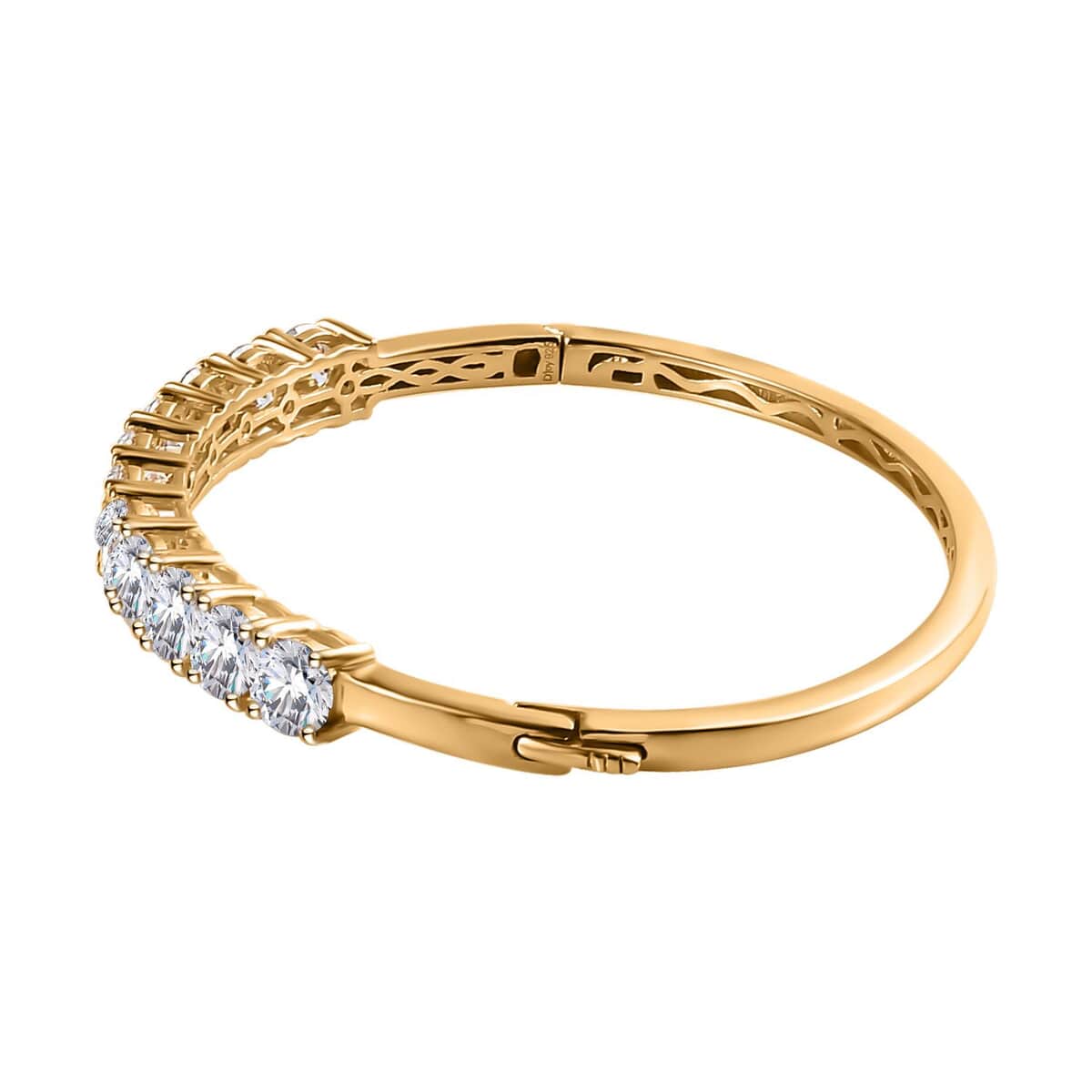 Moissanite Bangle Bracelet in Vermeil Yellow Gold Over Sterling Silver (7.25 in) 11.00 ctw image number 3