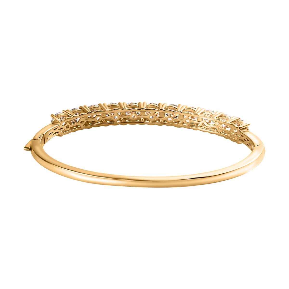 Moissanite Bangle Bracelet in Vermeil Yellow Gold Over Sterling Silver (7.25 in) 11.00 ctw image number 4