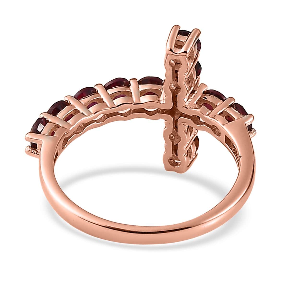 Anthill Garnet Cross Ring in Vermeil Rose Gold Over Sterling Silver (Size 10.0) 1.75 ctw image number 4