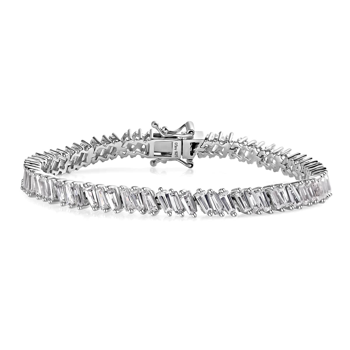 White Zircon Bracelet in Platinum Over Sterling Silver (6.50 In) 9.00 ctw image number 0