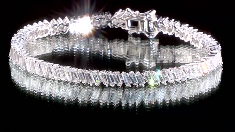 White Zircon Bracelet in Platinum Over Sterling Silver (6.50 In) 9.00 ctw