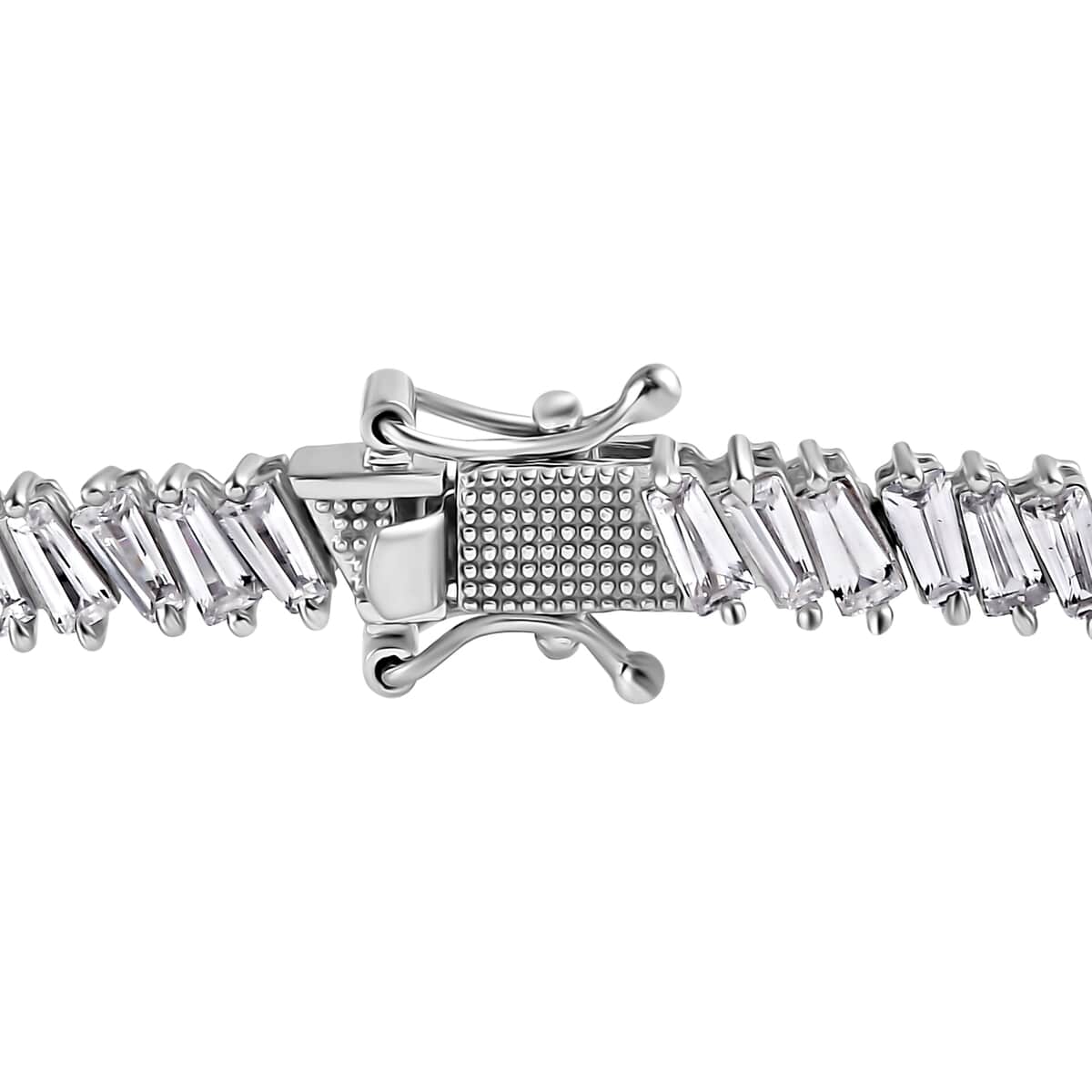 White Zircon Bracelet in Platinum Over Sterling Silver (6.50 In) 9.00 ctw image number 3