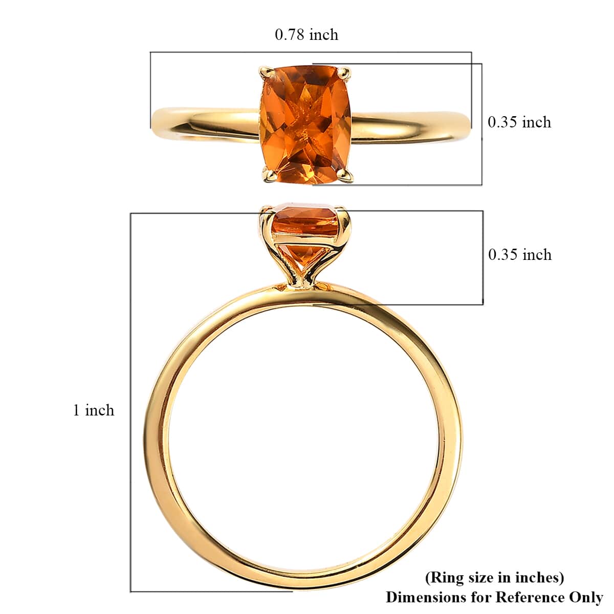 Santa Ana Madeira Citrine Solitaire Ring in Vermeil Yellow Gold Over Sterling Silver (Size 6.0) 1.30 ctw image number 5