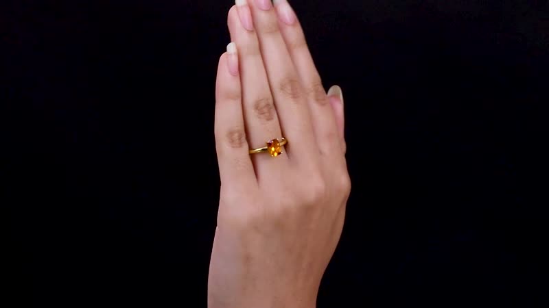 Santa Ana Madeira Citrine Solitaire Ring in Vermeil Yellow Gold Over Sterling Silver (Size 5.0) 1.30 ctw
