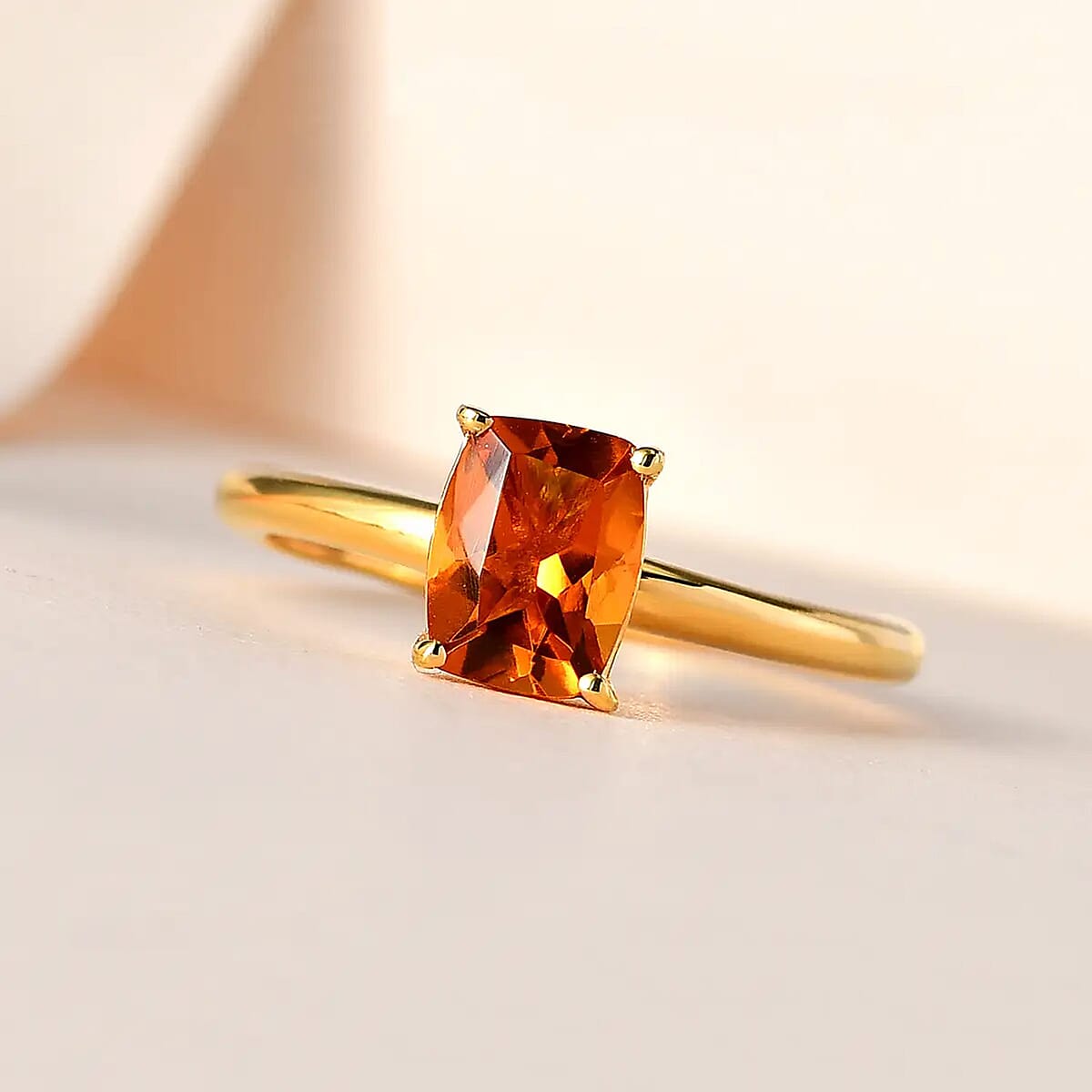 Santa Ana Madeira Citrine Solitaire Ring in Vermeil Yellow Gold Over Sterling Silver (Size 8.0) 1.30 ctw image number 1