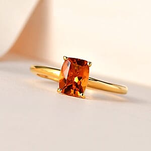 Santa Ana Madeira Citrine Solitaire Ring in Vermeil Yellow Gold Over Sterling Silver (Size 8.0) 1.30 ctw