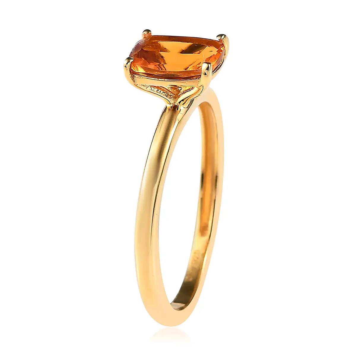 Santa Ana Madeira Citrine Solitaire Ring in Vermeil Yellow Gold Over Sterling Silver (Size 8.0) 1.30 ctw image number 8