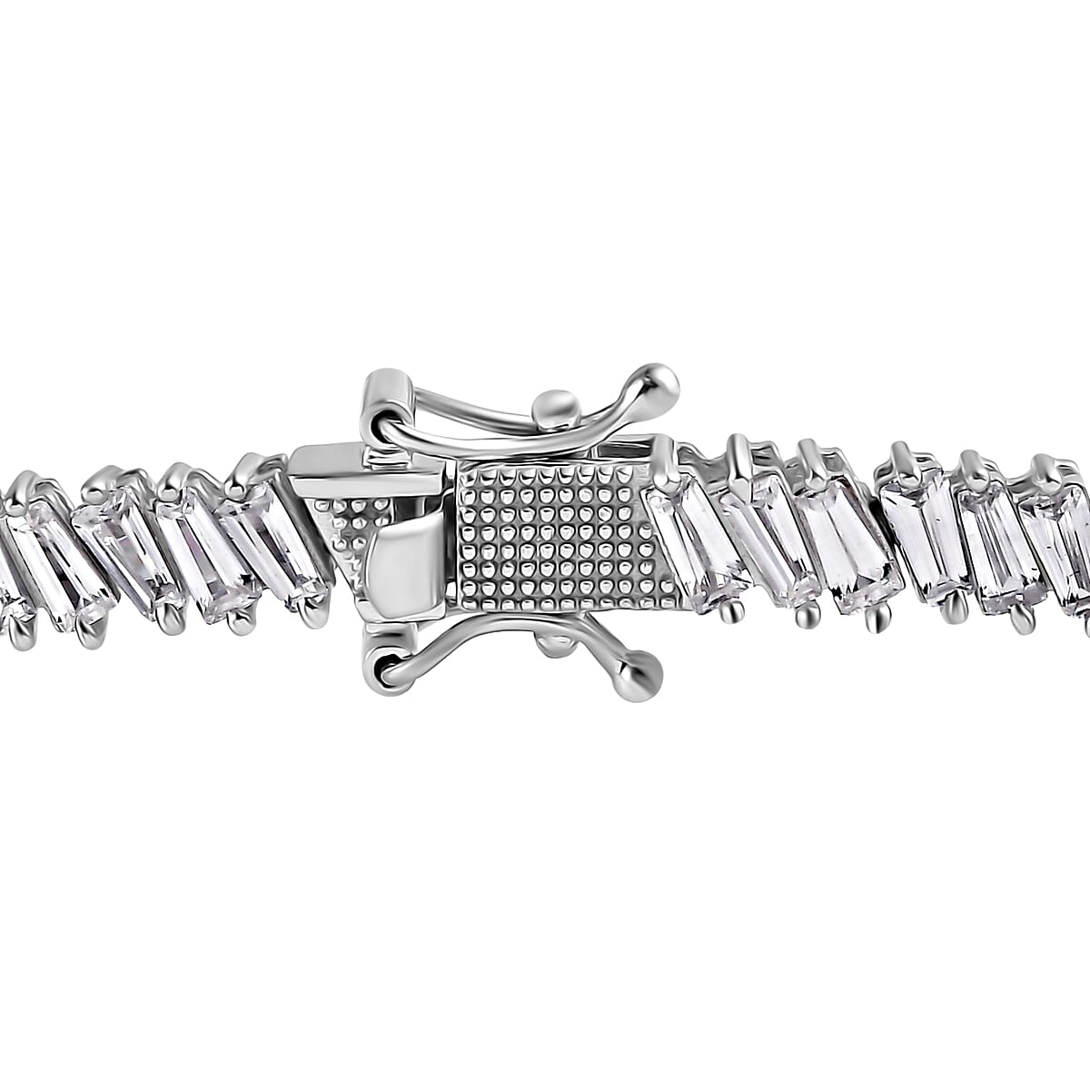 White Zircon Tennis Bracelet in Platinum Over Sterling Silver (7.25 In) 10.15 ctw image number 3