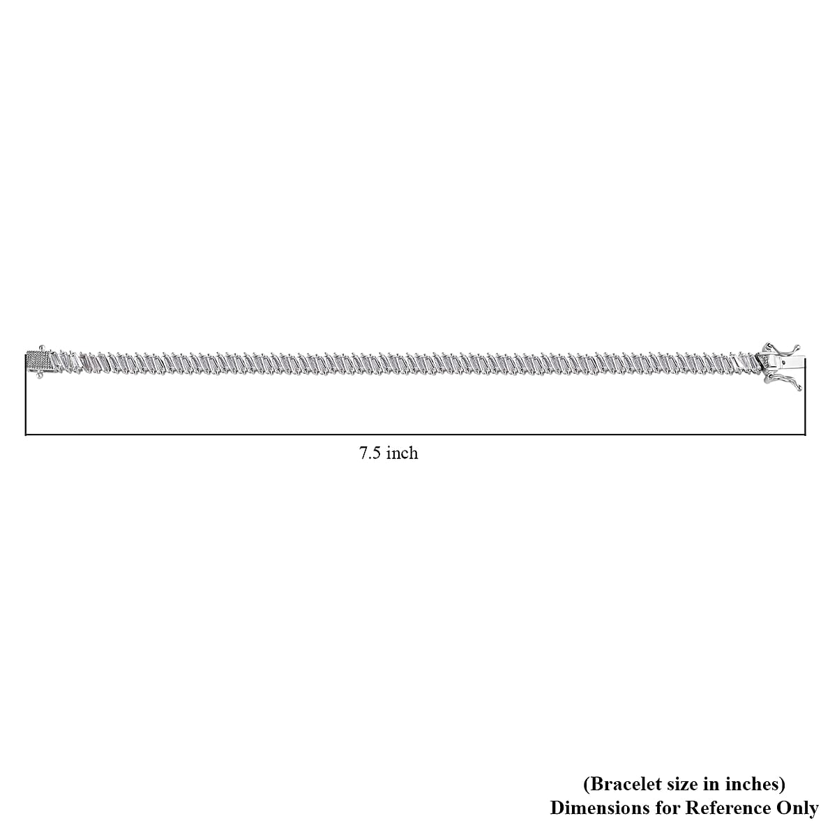 White Zircon Tennis Bracelet in Platinum Over Sterling Silver (7.25 In) 10.15 ctw image number 4