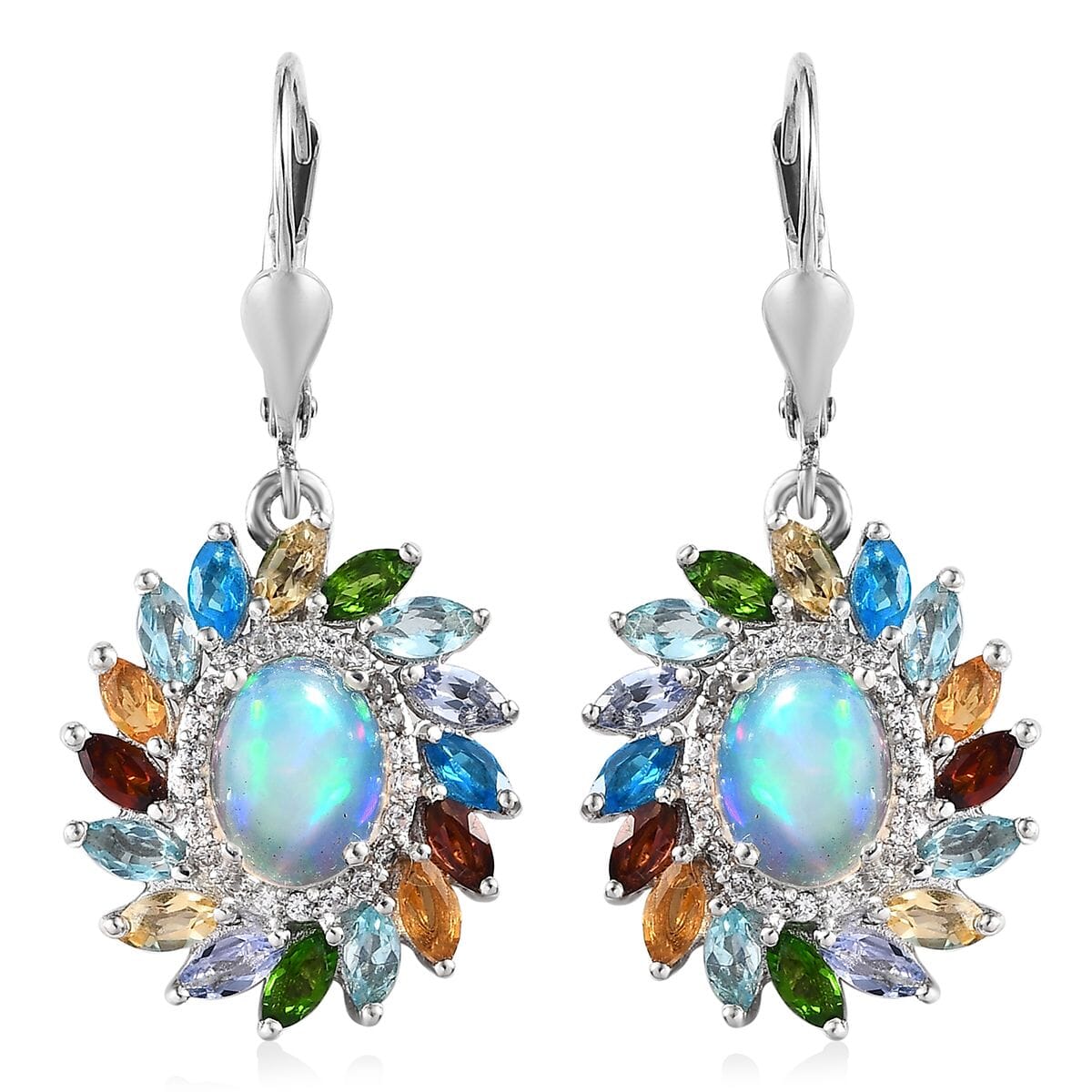 Gemstone Swirl Earrings